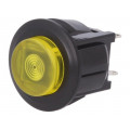 DS-664K-C-L-S-K-TY; Switch: push-button; Pos: 2; SPST-NO; 3A/125VAC; OFF-ON; yellow; MIYAMA