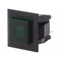 DS-664K-S-L-S-K-TG; Switch: push-button; Pos: 2; SPST-NO; 3A/125VAC; OFF-ON; green; 1kV; MIYAMA
