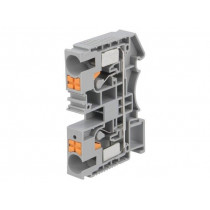 DS10-01P-11-00AH; Splice terminal: rail; 0.5÷16mm2; ways: 1; terminals: 2; grey; TS35; DEGSON ELECTRONICS