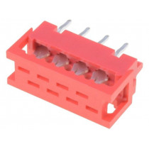 DS1015-02-08R6; Wire-board; adapter; PIN: 8; IDC,THT; on PCBs,for ribbon cable; CONNFLY