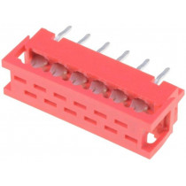 DS1015-02-12R6; Wire-board; adapter; PIN: 12; IDC,THT; on PCBs,for ribbon cable; CONNFLY