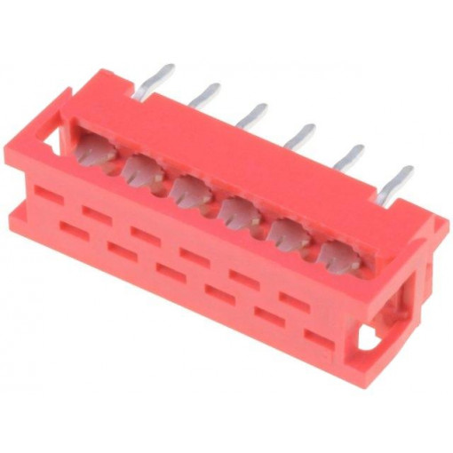 DS1015-02-12R6; Wire-board; adapter; PIN: 12; IDC,THT; on PCBs,for ribbon cable; CONNFLY