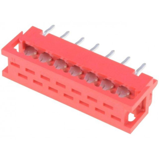 DS1015-02-14R6; Wire-board; adapter; PIN: 14; IDC,THT; on PCBs,for ribbon cable; CONNFLY