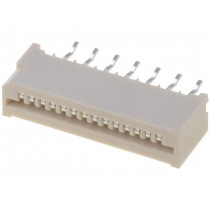 DS1020-01-14BT1; Connector: FFC (FPC); straight; PIN: 14; NON-ZIF; THT; tinned; 20mΩ; CONNFLY
