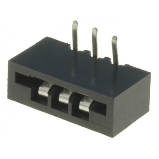 DS1020-03RT1D; Connector: FFC (FPC); angled 90°; PIN: 3; NON-ZIF; THT; tinned; 20mΩ; CONNFLY