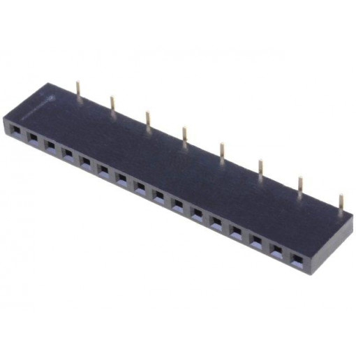 DS1023-16-1*16B81XTX1; Socket; pin strips; female; straight; 2.54mm; SMT; 1x16; gold flash; CONNFLY