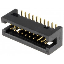 DS1031-14-20S8B; Socket; IDC; male; PIN: 20; straight; SMT; gold flash; 1.27mm; CONNFLY