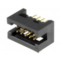 DS1031-15-10V8B; Socket; IDC; male; PIN: 10; straight; THT; gold flash; 1.27mm; CONNFLY