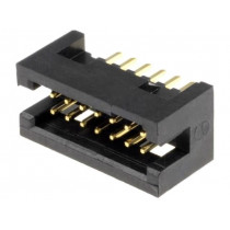 DS1031-15-14V8B; Socket; IDC; male; PIN: 14; straight; THT; gold flash; 1.27mm; CONNFLY