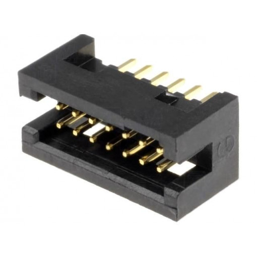 DS1031-15-14V8B; Socket; IDC; male; PIN: 14; straight; THT; gold flash; 1.27mm; CONNFLY
