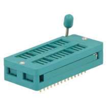 DS1043-280G; Socket: DIP; ZIF; PIN: 28; 7.62/15.24mm; demountable; -40÷105°C; THT; CONNFLY