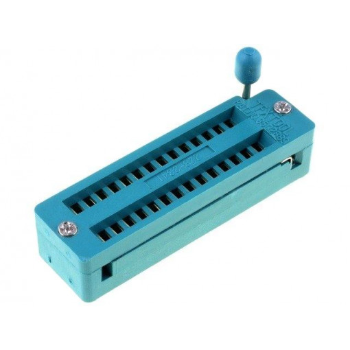DS1044-280G; Socket: DIP; ZIF; PIN: 28; 7.62mm; demountable; -40÷105°C; THT; 50VDC; CONNFLY DS1044-280G; Socket: DIP; ZIF; PIN: 28; 7.62mm; demountable; -40÷105°C; THT; 50VDC; CONNFLY