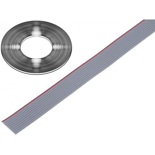 DS1057-10A282R-30.5; Wire: ribbon; 1.27mm; stranded; Cu; 10x28AWG; unshielded; PVC; grey; CONNFLY