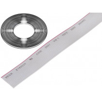 DS1057-14A282R-30.5; Wire: ribbon; 1.27mm; stranded; Cu; 14x28AWG; unshielded; PVC; grey; CONNFLY