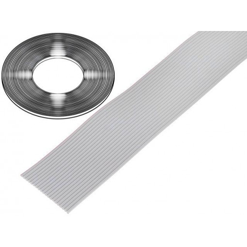 DS1057-20A282R-30.5; Wire: ribbon; 1.27mm; stranded; Cu; 20x28AWG; unshielded; PVC; grey; CONNFLY