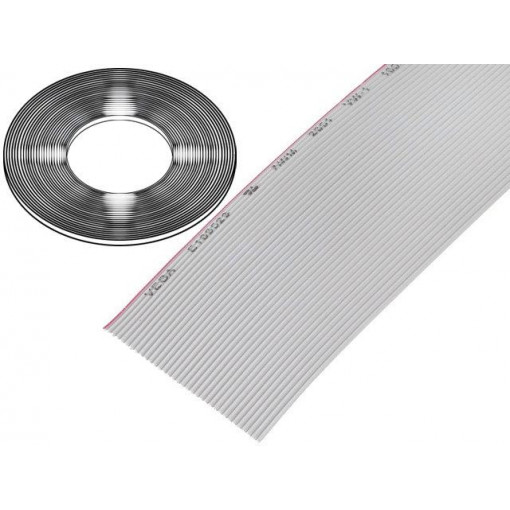 DS1057-34A282R-30.5; Wire: ribbon; 1.27mm; stranded; Cu; 34x28AWG; unshielded; PVC; grey; CONNFLY