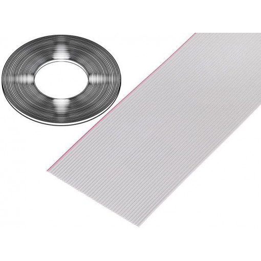 DS1057-40A282R-30.5; Wire: ribbon; 1.27mm; stranded; Cu; 40x28AWG; unshielded; PVC; grey; CONNFLY