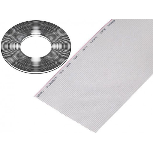 DS1057-50A282R-30.5; Wire: ribbon; 1.27mm; stranded; Cu; 50x28AWG; unshielded; PVC; grey; CONNFLY