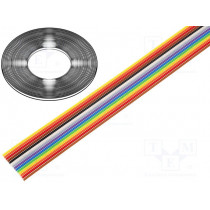 DS1058-14M28-30.5; Wire: ribbon; 1.27mm; stranded; Cu; 14x28AWG; unshielded; PVC; 300V; CONNFLY