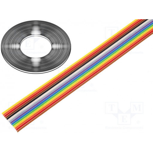 DS1058-14M28-30.5; Wire: ribbon; 1.27mm; stranded; Cu; 14x28AWG; unshielded; PVC; 300V; CONNFLY