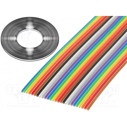 DS1058-26M28-30.5; Wire: ribbon; 1.27mm; stranded; Cu; 26x28AWG; unshielded; PVC; 300V; CONNFLY