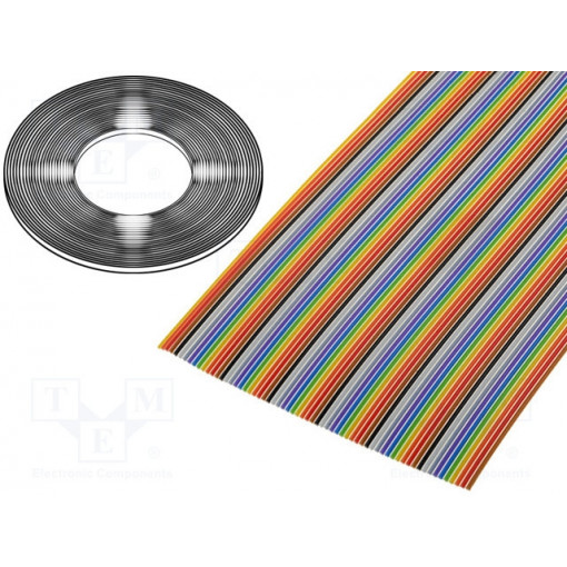 DS1058-60M28-30.5; Wire: ribbon; 1.27mm; stranded; Cu; 60x28AWG; unshielded; PVC; 300V; CONNFLY