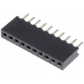 DS1065-01-1*10S8BV; Socket; pin strips; female; PIN: 10; straight; 1.27mm; THT; 1x10; CONNFLY DS1065-01-1*10S8BV; Socket; pin strips; female; PIN: 10; straight; 1.27mm; THT; 1x10; CONNFLY