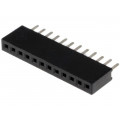 DS1065-01-1*12S8BV; Socket; pin strips; female; PIN: 12; straight; 1.27mm; THT; 1x12; CONNFLY DS1065-01-1*12S8BV; Socket; pin strips; female; PIN: 12; straight; 1.27mm; THT; 1x12; CONNFLY