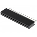 DS1065-01-1*14S8BV; Socket; pin strips; female; PIN: 14; straight; 1.27mm; THT; 1x14; CONNFLY DS1065-01-1*14S8BV; Socket; pin strips; female; PIN: 14; straight; 1.27mm; THT; 1x14; CONNFLY