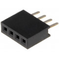 DS1065-01-1*4S8BV; Socket; pin strips; female; PIN: 4; straight; 1.27mm; THT; 1x4; 1A; CONNFLY DS1065-01-1*4S8BV; Socket; pin strips; female; PIN: 4; straight; 1.27mm; THT; 1x4; 1A; CONNFLY