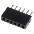 DS1065-01-1*6S8BV; Socket; pin strips; female; PIN: 6; straight; 1.27mm; THT; 1x6; 1A; CONNFLY DS1065-01-1*6S8BV; Socket; pin strips; female; PIN: 6; straight; 1.27mm; THT; 1x6; 1A; CONNFLY