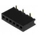 DS1065-02-1*6S8BS1; Socket; pin strips; female; PIN: 6; straight; 1.27mm; SMT; 1x6; 1A; CONNFLY DS1065-02-1*6S8BS1; Socket; pin strips; female; PIN: 6; straight; 1.27mm; SMT; 1x6; 1A; CONNFLY