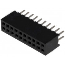 DS1065-03-2*10S8BV; Socket; pin strips; female; PIN: 20; straight; 1.27mm; THT; 2x10; CONNFLY