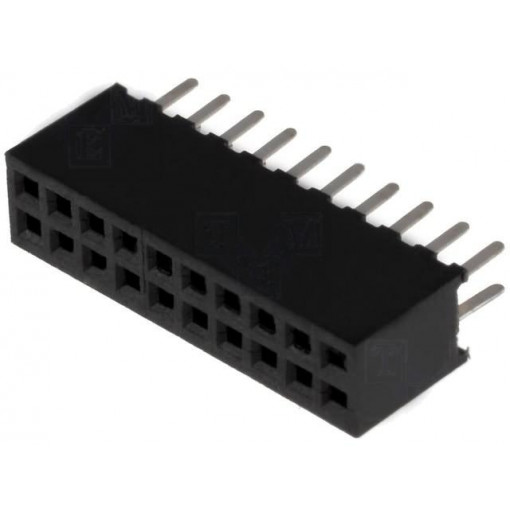 DS1065-03-2*10S8BV; Socket; pin strips; female; PIN: 20; straight; 1.27mm; THT; 2x10; CONNFLY