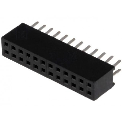 DS1065-03-2*12S8BV; Socket; pin strips; female; PIN: 24; straight; 1.27mm; THT; 2x12; CONNFLY