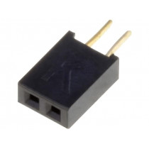 DS1065-03-2*1S8BV; Socket; pin strips; female; PIN: 2; straight; 1.27mm; THT; 2x1; 1A; CONNFLY
