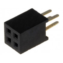 DS1065-03-2*2S8BV; Socket; pin strips; female; PIN: 4; straight; 1.27mm; THT; 2x2; 1A; CONNFLY