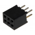 DS1065-03-2*3S8BV; Socket; pin strips; female; PIN: 6; straight; 1.27mm; THT; 2x3; 1A; CONNFLY DS1065-03-2*3S8BV; Socket; pin strips; female; PIN: 6; straight; 1.27mm; THT; 2x3; 1A; CONNFLY