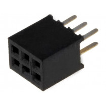 DS1065-03-2*3S8BV; Socket; pin strips; female; PIN: 6; straight; 1.27mm; THT; 2x3; 1A; CONNFLY