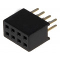 DS1065-03-2*4S8BV; Socket; pin strips; female; PIN: 8; straight; 1.27mm; THT; 2x4; 1A; CONNFLY DS1065-03-2*4S8BV; Socket; pin strips; female; PIN: 8; straight; 1.27mm; THT; 2x4; 1A; CONNFLY