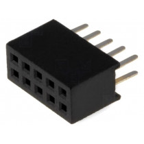 DS1065-03-2*5S8BV; Socket; pin strips; female; PIN: 10; straight; 1.27mm; THT; 2x5; 1A; CONNFLY