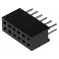 DS1065-03-2*6S8BV; Socket; pin strips; female; PIN: 12; straight; 1.27mm; THT; 2x6; 1A; CONNFLY DS1065-03-2*6S8BV; Socket; pin strips; female; PIN: 12; straight; 1.27mm; THT; 2x6; 1A; CONNFLY