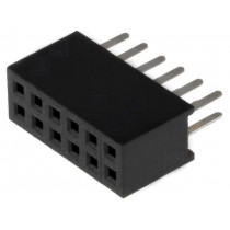 DS1065-03-2*6S8BV; Socket; pin strips; female; PIN: 12; straight; 1.27mm; THT; 2x6; 1A; CONNFLY