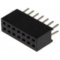 DS1065-03-2*7S8BV; Socket; pin strips; female; PIN: 14; straight; 1.27mm; THT; 2x7; 1A; CONNFLY