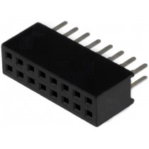 DS1065-03-2*8S8BV; Socket; pin strips; female; PIN: 16; straight; 1.27mm; THT; 2x8; 1A; CONNFLY