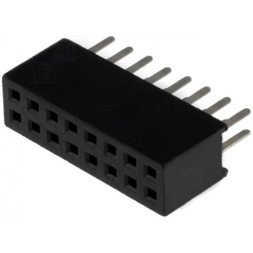 DS1065-03-2*8S8BV; Socket; pin strips; female; PIN: 16; straight; 1.27mm; THT; 2x8; 1A; CONNFLY