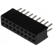 DS1065-03-2*9S8BV; Socket; pin strips; female; PIN: 18; straight; 1.27mm; THT; 2x9; 1A; CONNFLY