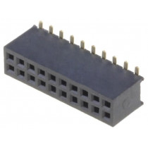 DS1065-05-2*10S8BS; Socket; pin strips; female; PIN: 20; straight; 1.27mm; SMT; 2x10; CONNFLY