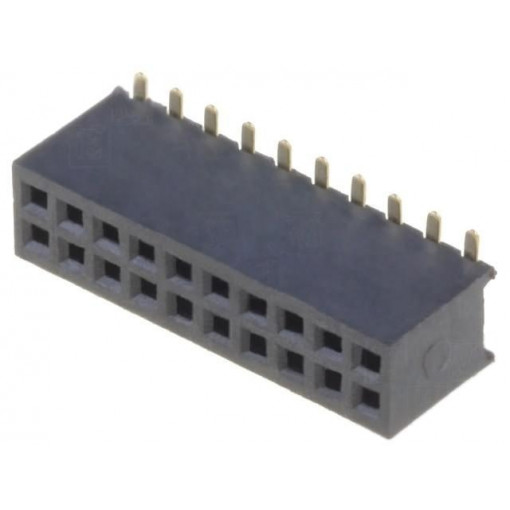 DS1065-05-2*10S8BS; Socket; pin strips; female; PIN: 20; straight; 1.27mm; SMT; 2x10; CONNFLY
