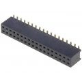 DS1065-05-2*18S8BS; Socket; pin strips; female; PIN: 36; straight; 1.27mm; SMT; 2x18; CONNFLY DS1065-05-2*18S8BS; Socket; pin strips; female; PIN: 36; straight; 1.27mm; SMT; 2x18; CONNFLY